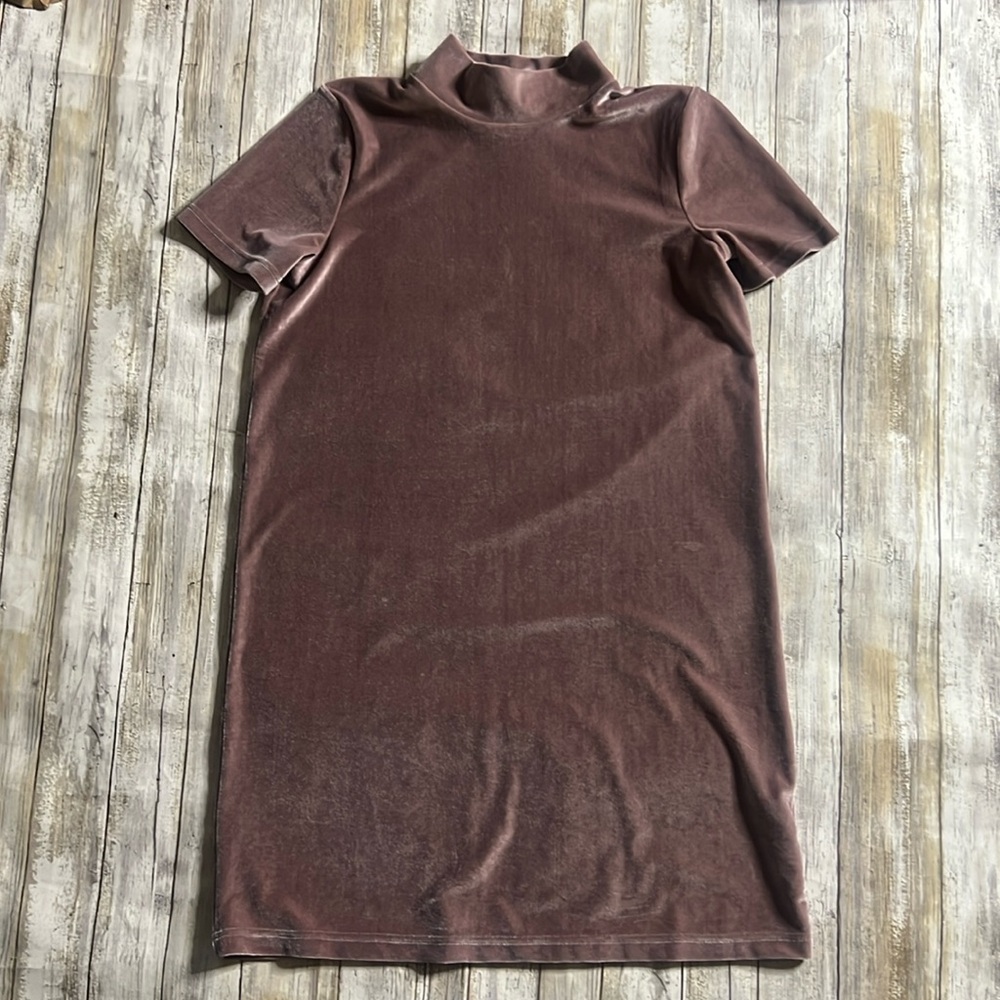 MADEWELL VELOUR SHIFT DRESS Mauve Size M